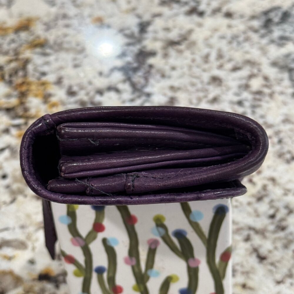 Alex and Ani leather embossed leather wallet - Deep Purple - Picture 5 of 8